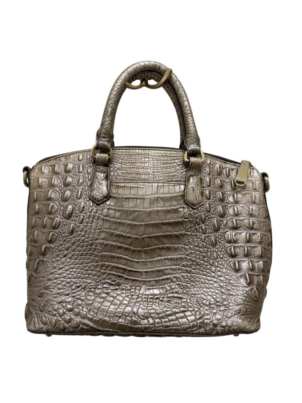 Brahmin Embossed Croc Metallic Crossbody dual handle bag – 13” x 9” – Adjustable